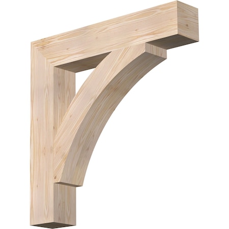 Ekena Millwork Thorton Block Smooth Bracket, Douglas Fir, 5 1/2"W x 32"D x 32"H BKT06X32X32THR05SDF
